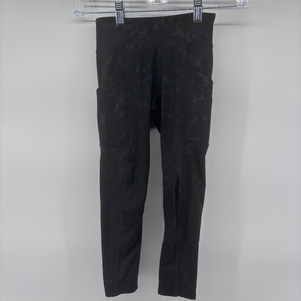 GAP Kids Black Leggings with Subtle Minnie Mouse Pattern - Picture 3 of 7